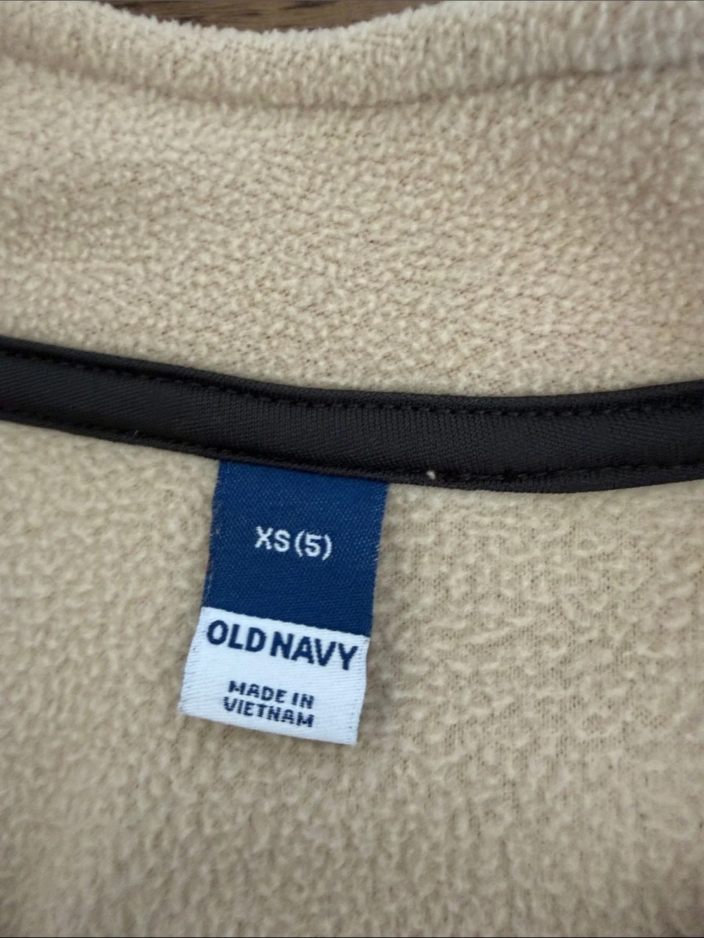 Old Navy Kids Beige and Navy/Green Fleece Pullover